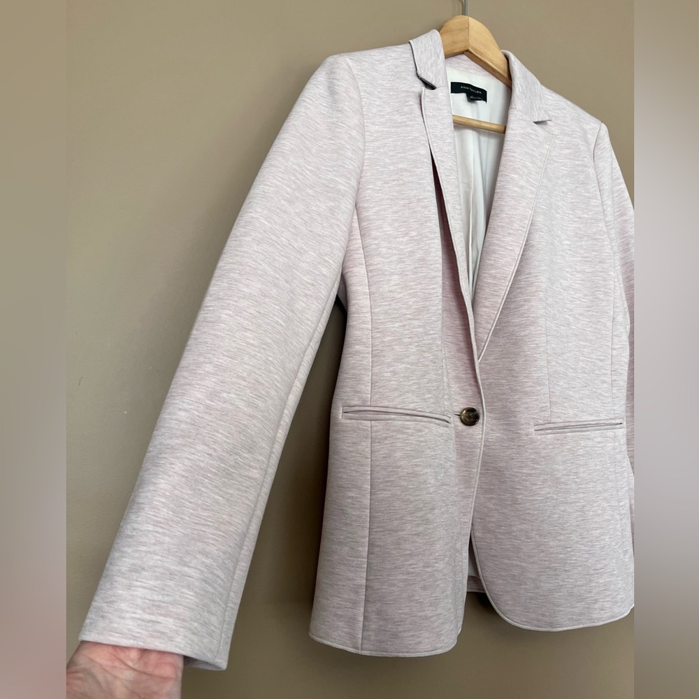 {Ann Taylor} Single Button Blazer Jacket in Heathered Pink - Womens 6 - Picture 6 of 13